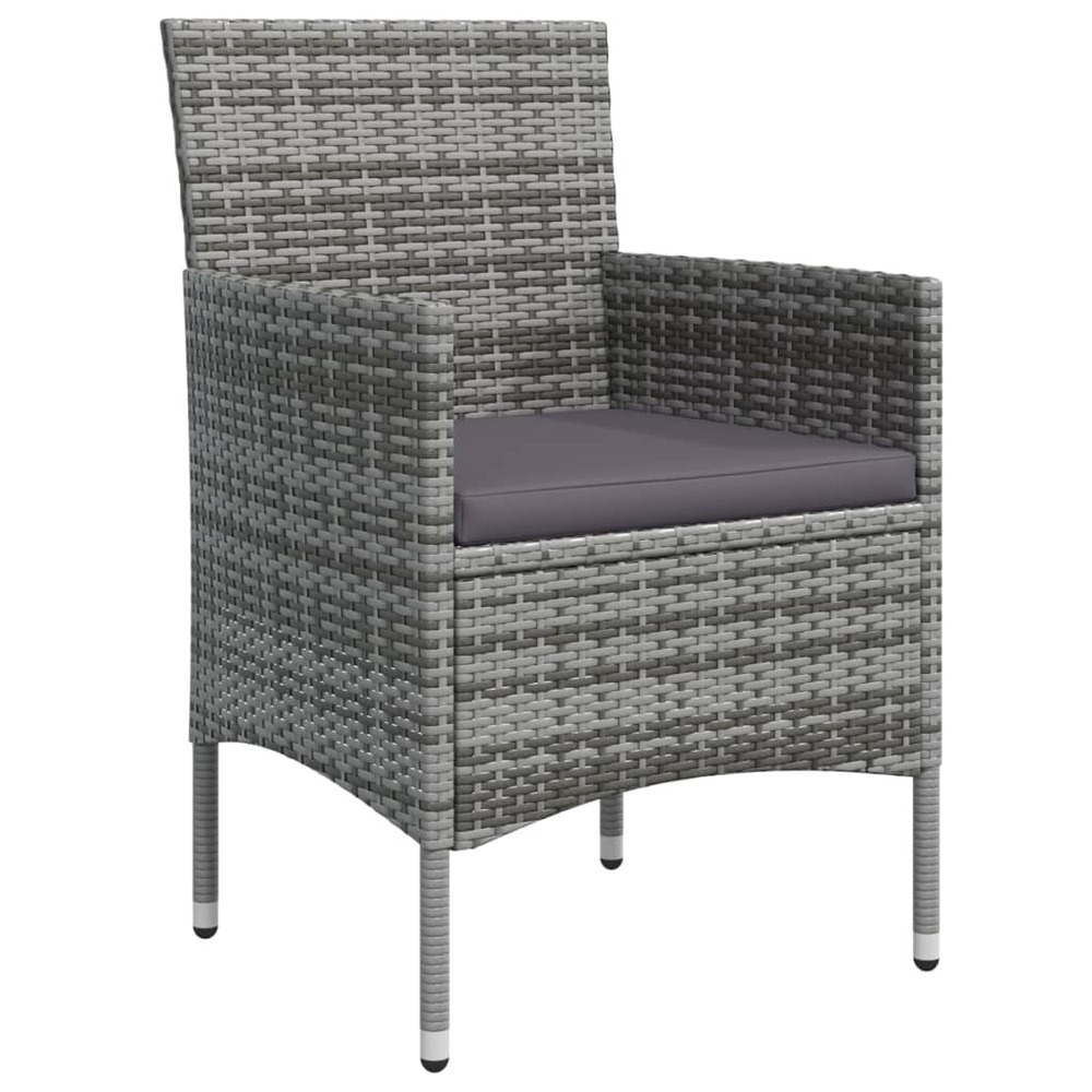 Mobilier de salle à manger de jardin coussins 7 pièces gris et noir