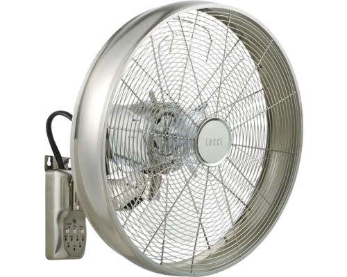 Wandventilator zonder licht 213125EU Ø 46 cm 50 W geborsteld chroom metaal