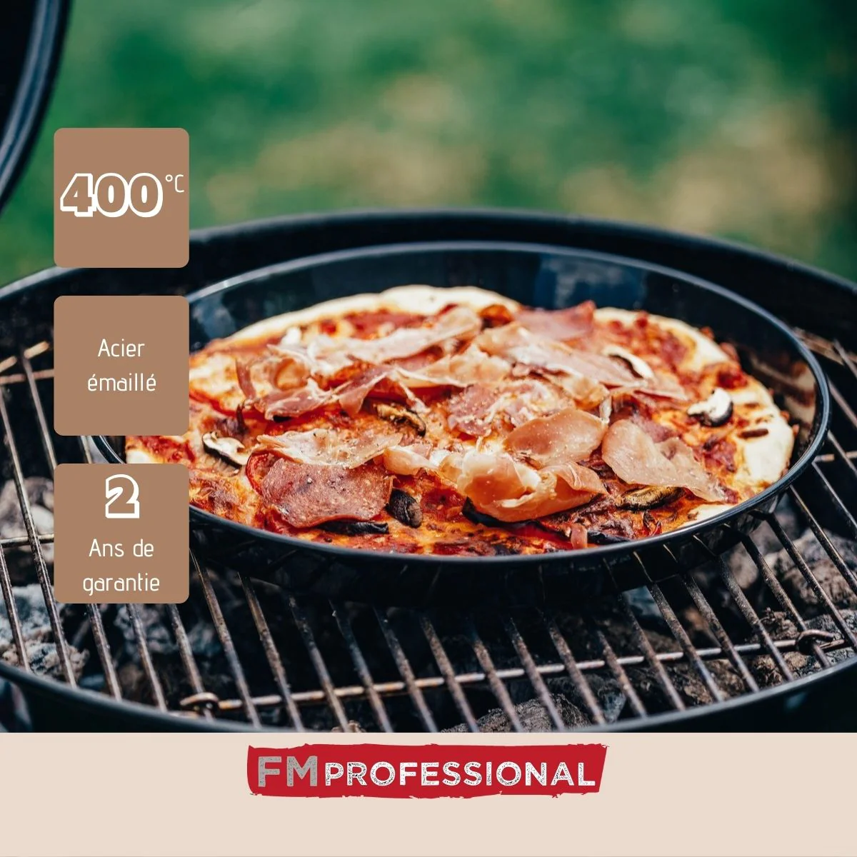 Plaque à pizza perforée ronde four et barbecue 32 cm Barbecue FM Profe