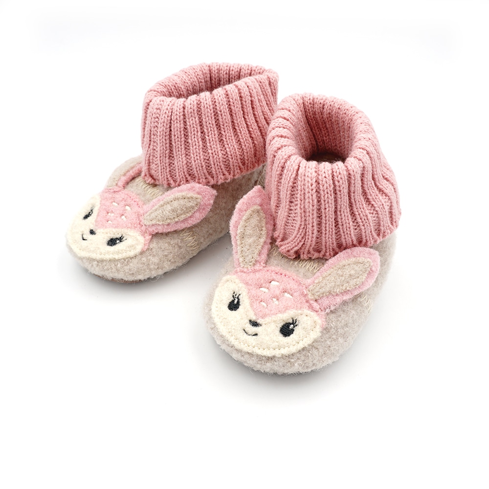 MAXIMO Hüttenschuhe  Wolle, Anti-Rutsch-Sohle, gefüttert, Strickbündchen, mit Öhrchen