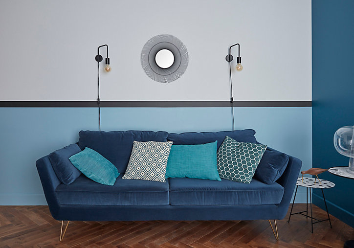 Miroir rond en métal soleil noir Ø.55 cm