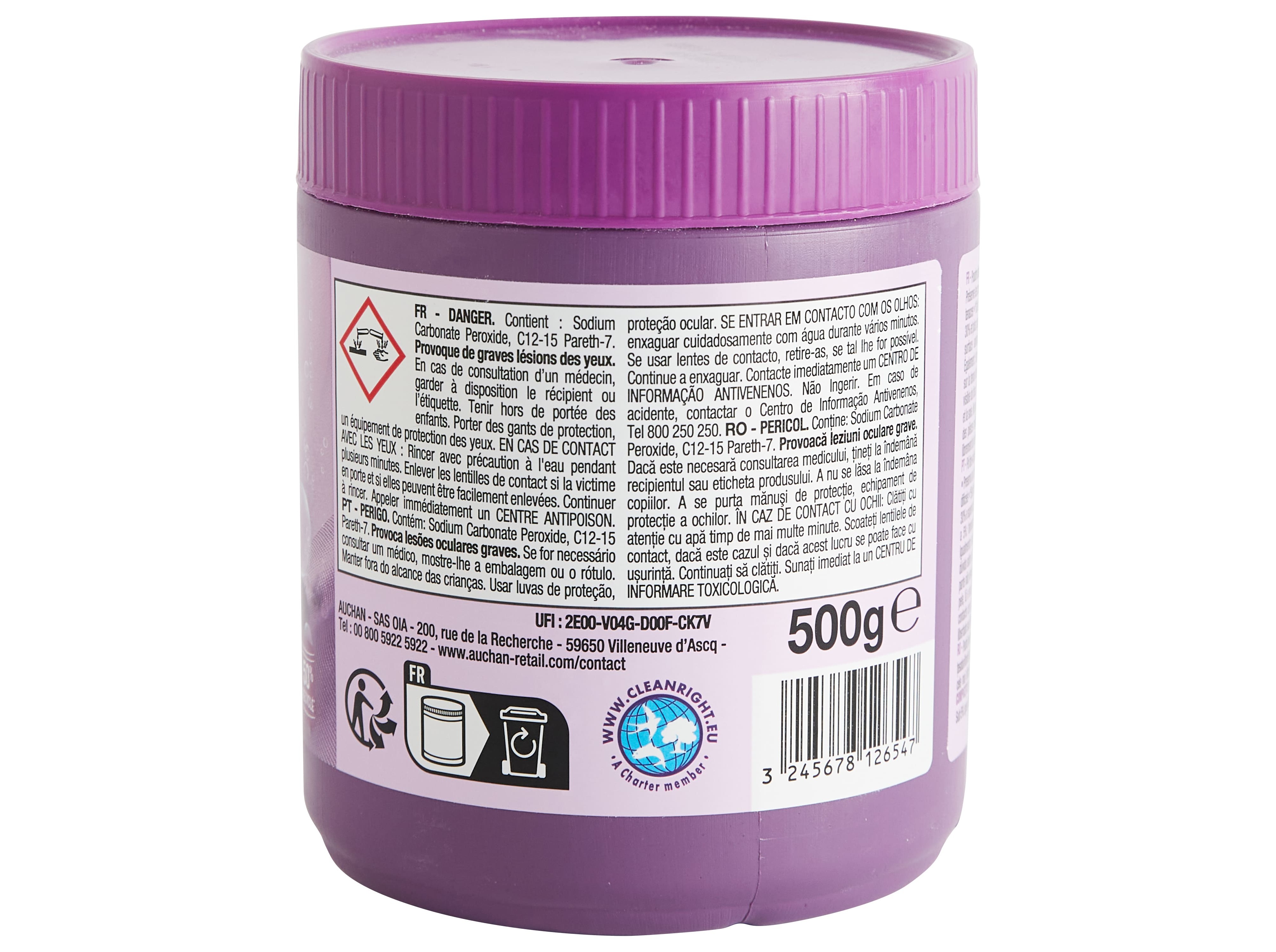 TIRA NÓDOAS ROUPA AUCHAN PÓ OXI ACTIVE 500 G