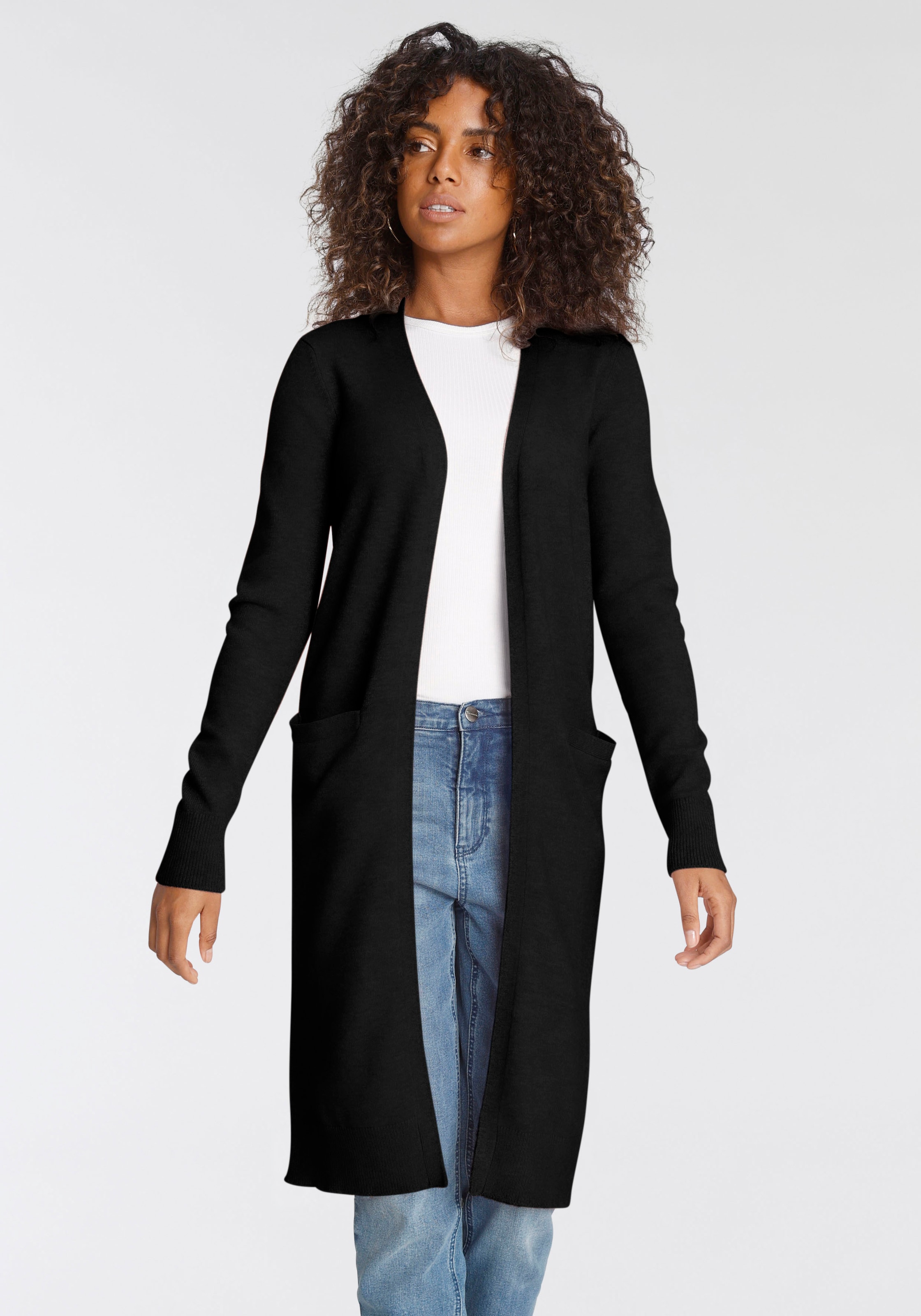 Tamaris Strickjacke in Longform aus kuschligem Viskosegestrick