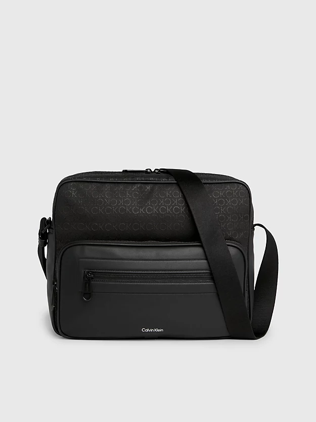 Bolsa carteiro em jacquard com logotipo