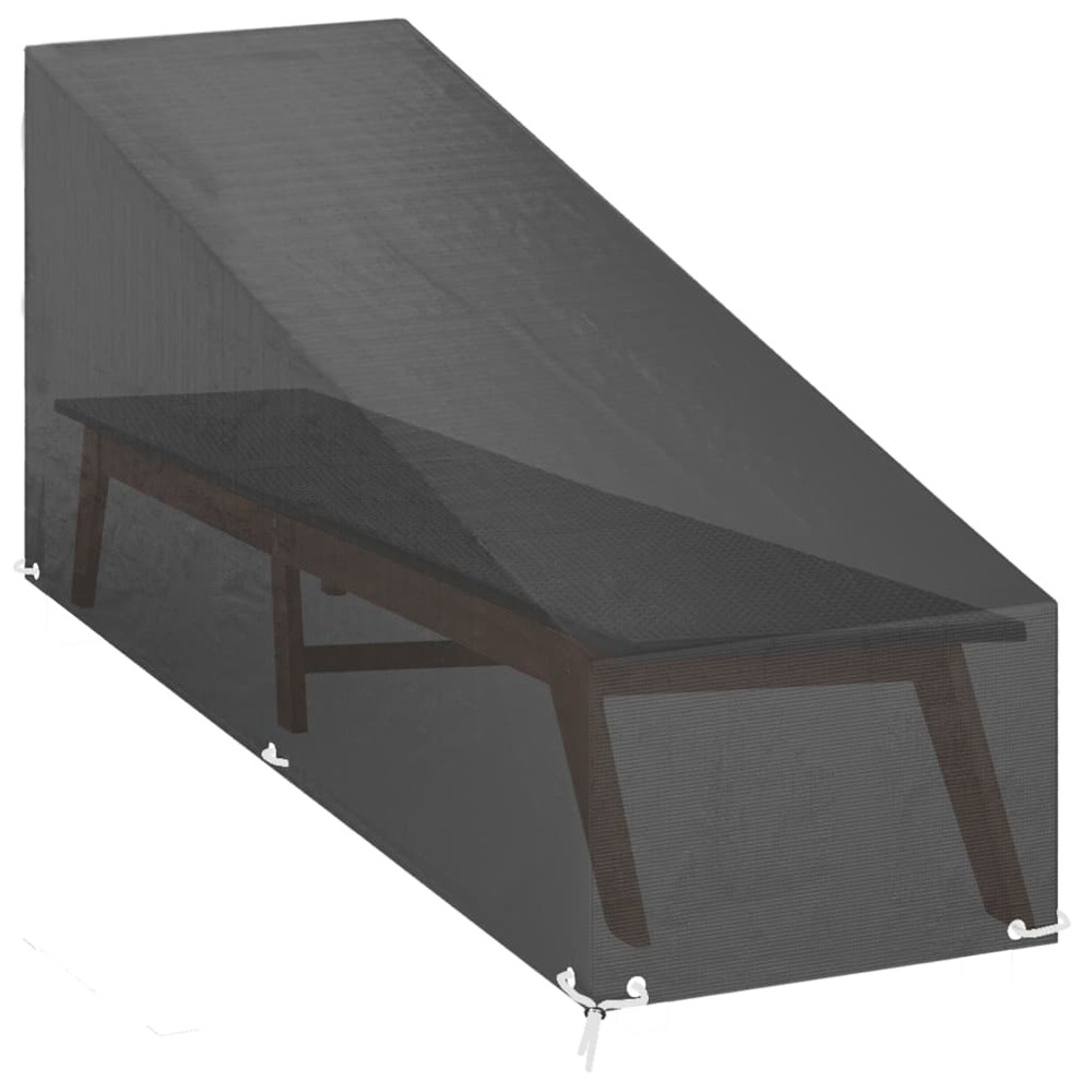 Housses pour chaise longue 2 pcs 12 œillets 205x75x40/70 cm pe
