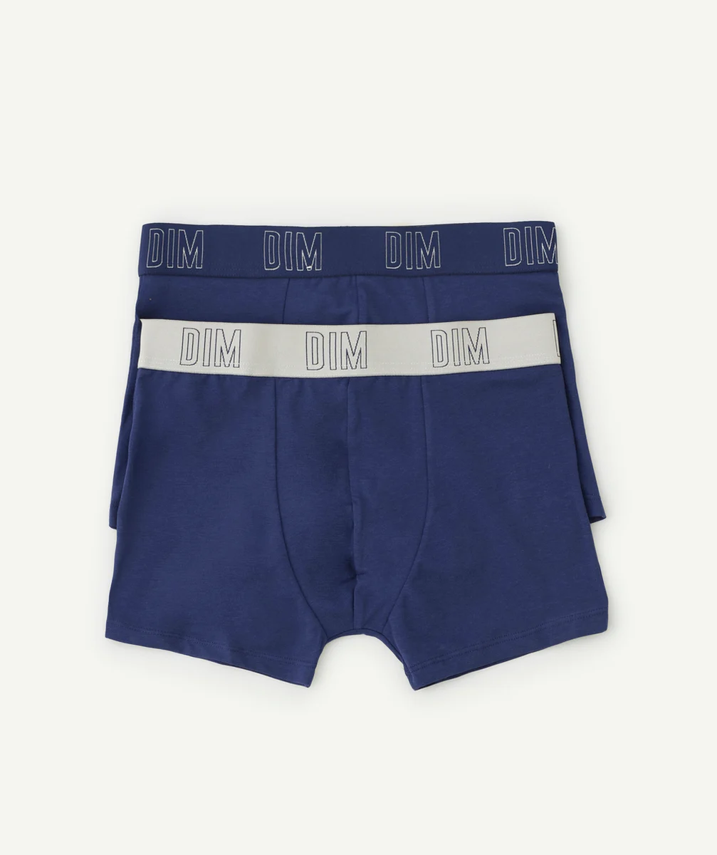 DIMLOT DE 2 BOXERS GARÇON SKIN CARE BLEU MARINE