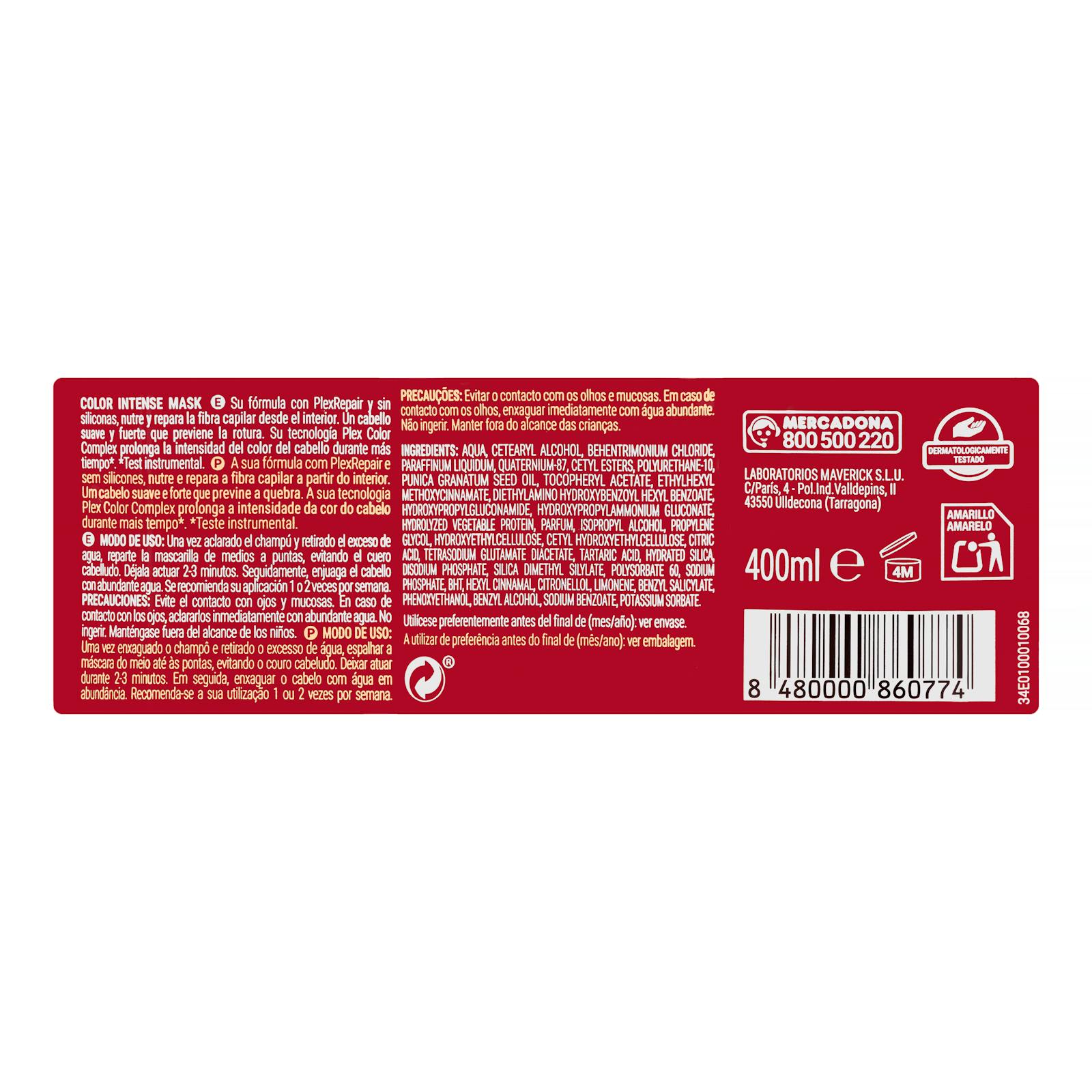 Masque Deliplus Color Intense pour cheveux teints ou méchés