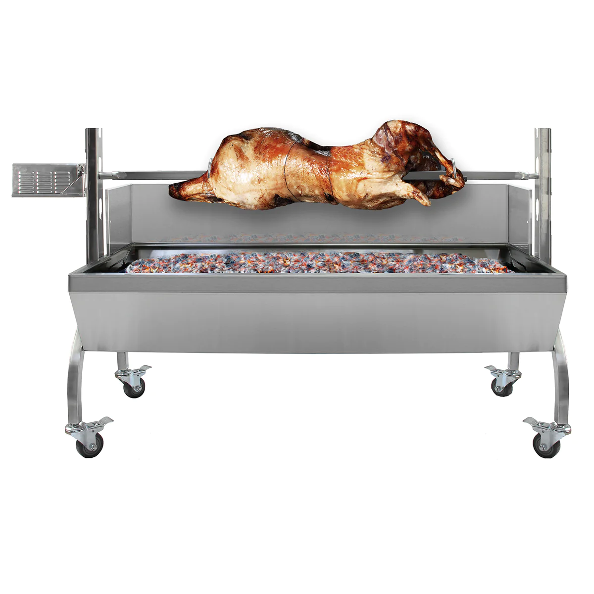 KuKoo Rôtissoire INOX pour 90kg de Viandes avec Grill de Rôtissage Kuk