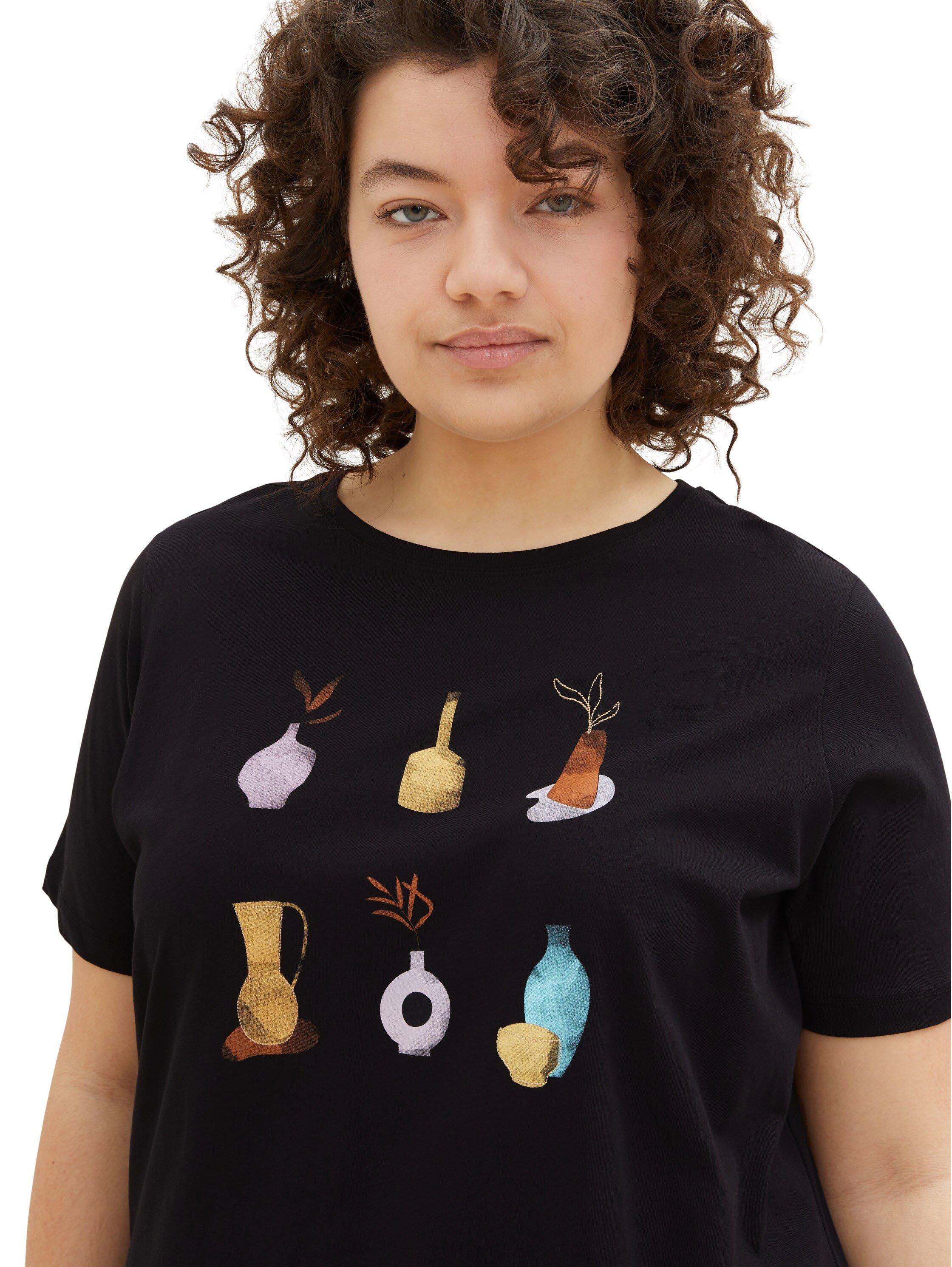 T-Shirt mit Frontdruck, aus Baumwolle