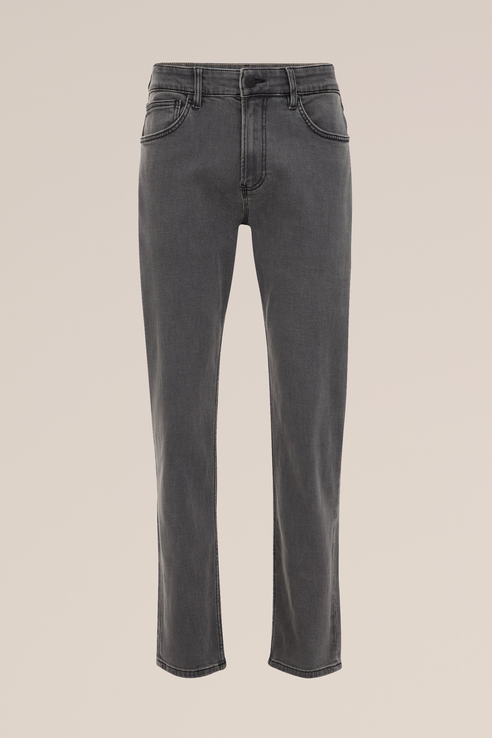 Rain ready slim fit jeans met medium stretch Fundamentals Lichtgrijs