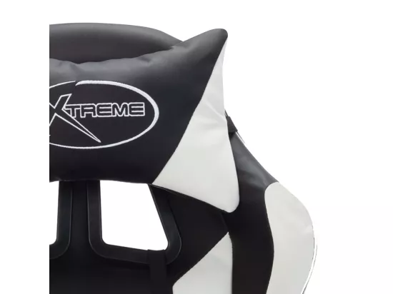 Fauteuil de jeux vidéo avec LED RVB Blanc et noir Similicuir