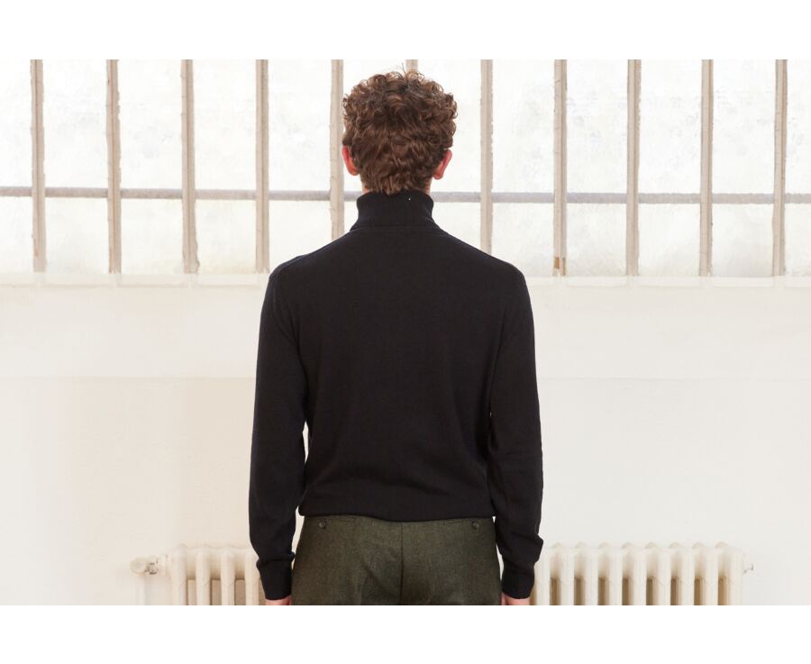 Pull col roulé homme laine Noir - EMERIC