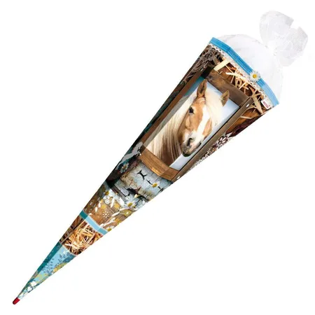 Roth Schultüte 85 cm und Applikationen Pferd