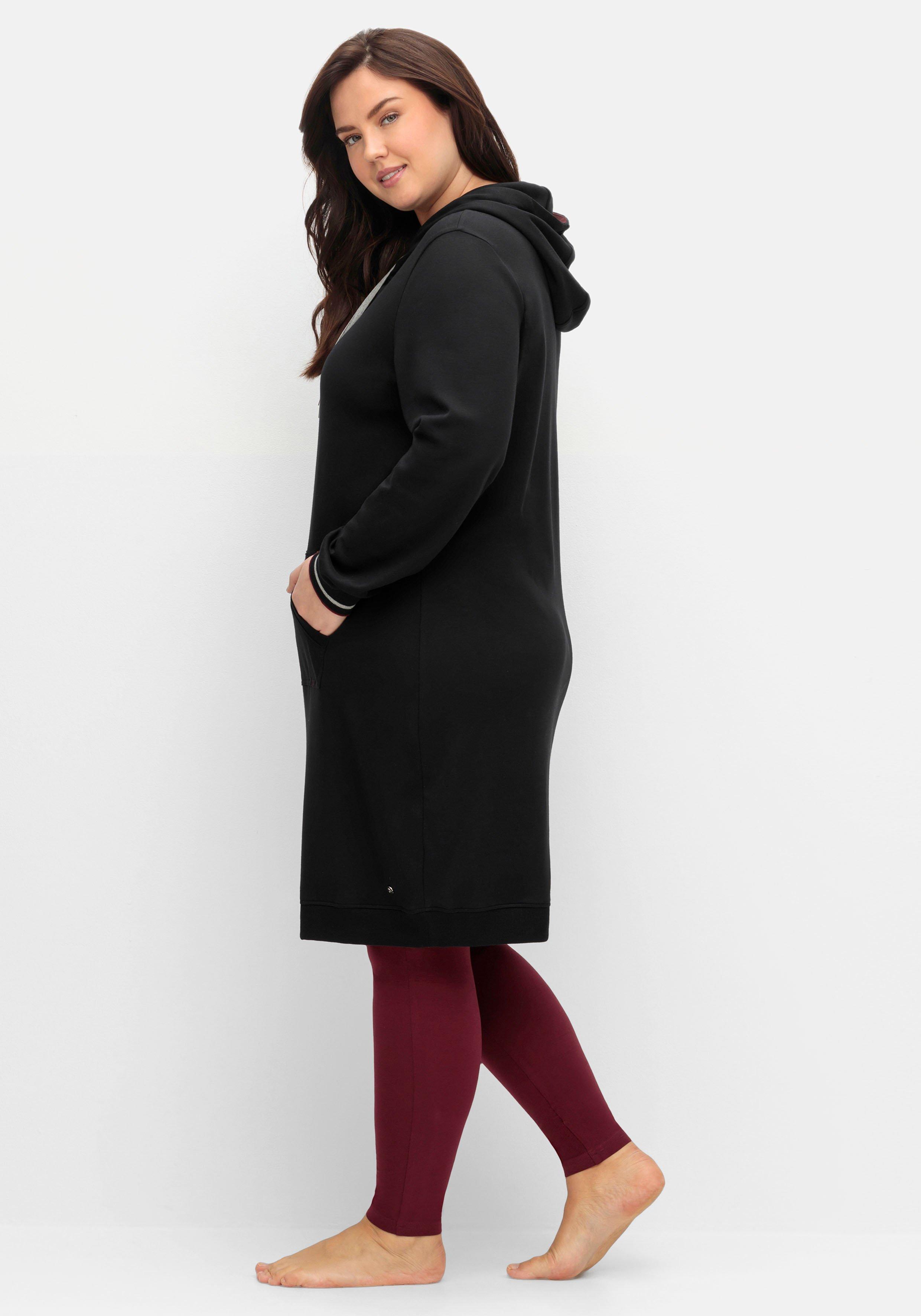 Jerseykleid mit Kapuze und Kängurutasche