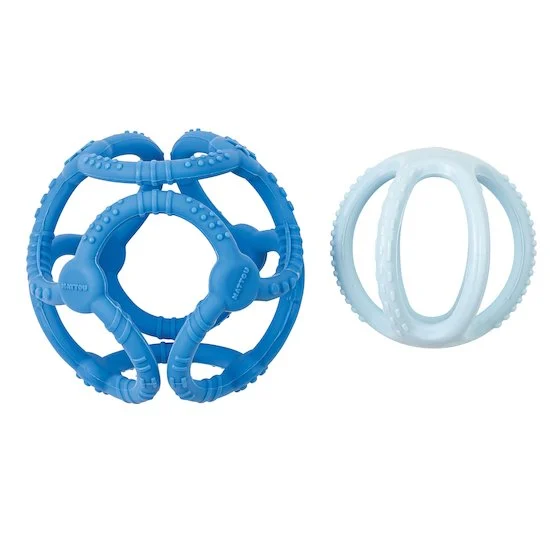 Set de 2 balles silicone   bleu        de               Nattou