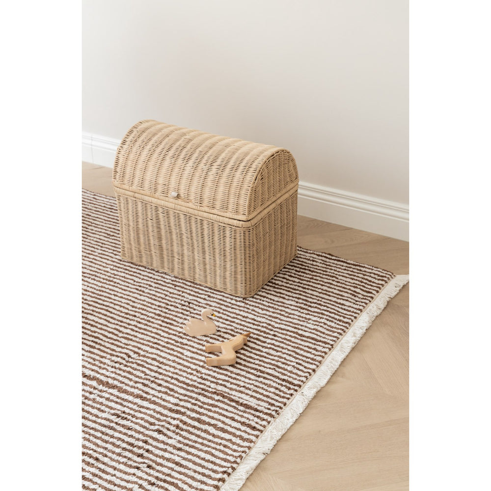 Køb KAS Kopenhagen Brow & Nautral Brown Stripes Rug 140X200