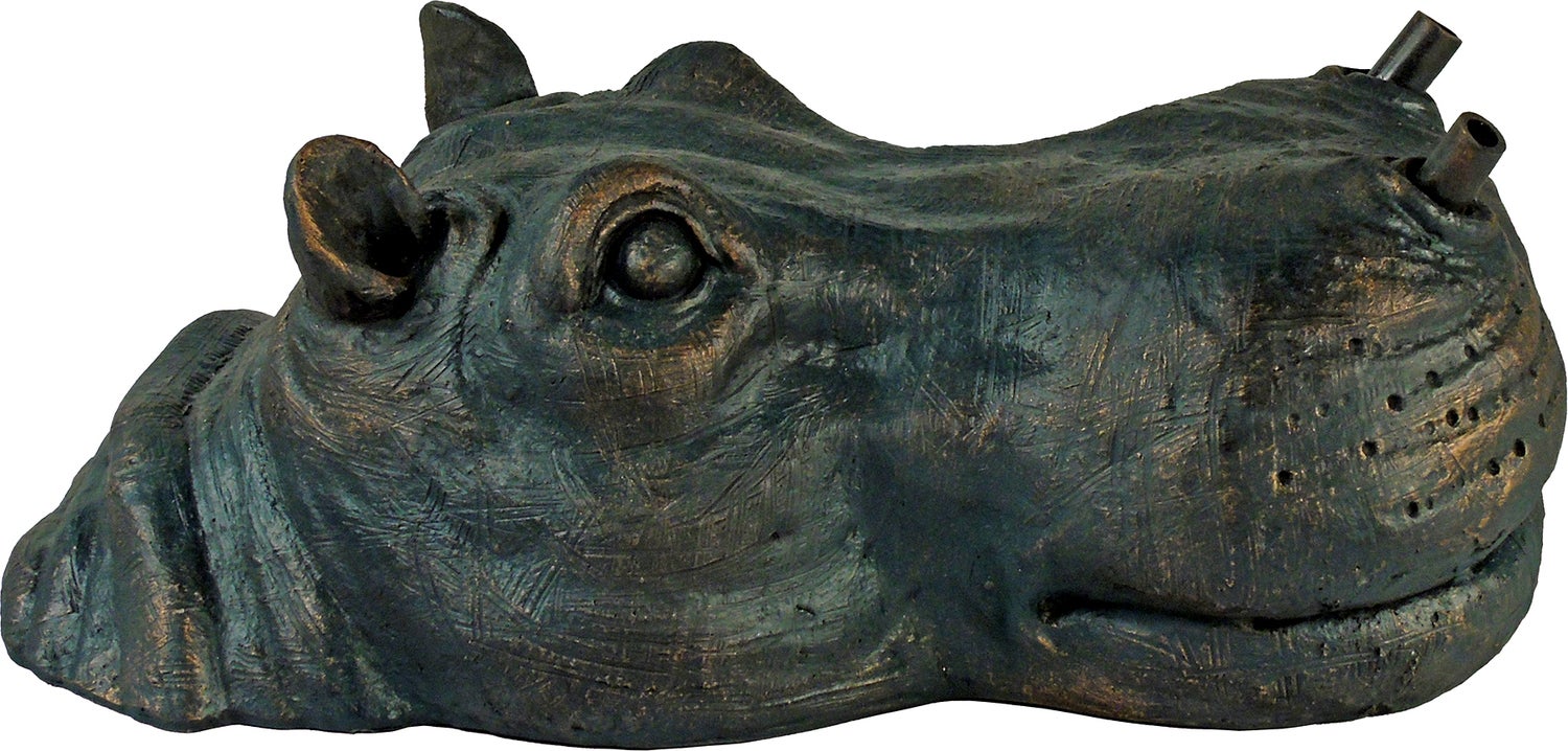 Ubbink spuitfiguur drijvende nijlpaard brons 28 x 15 x 11 cm