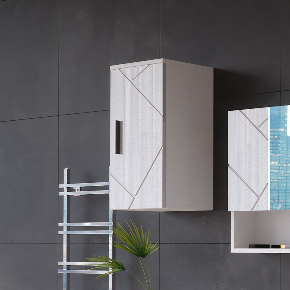 Vicco Hängeschrank Badschrank Badezimmermöbel Irma Weiß Hochglanz modern 30x59 cm Badezimmer Schrank Badmöbel Schranktür Schrankfach Einlegeboden Ablagefach Aufbewahrung