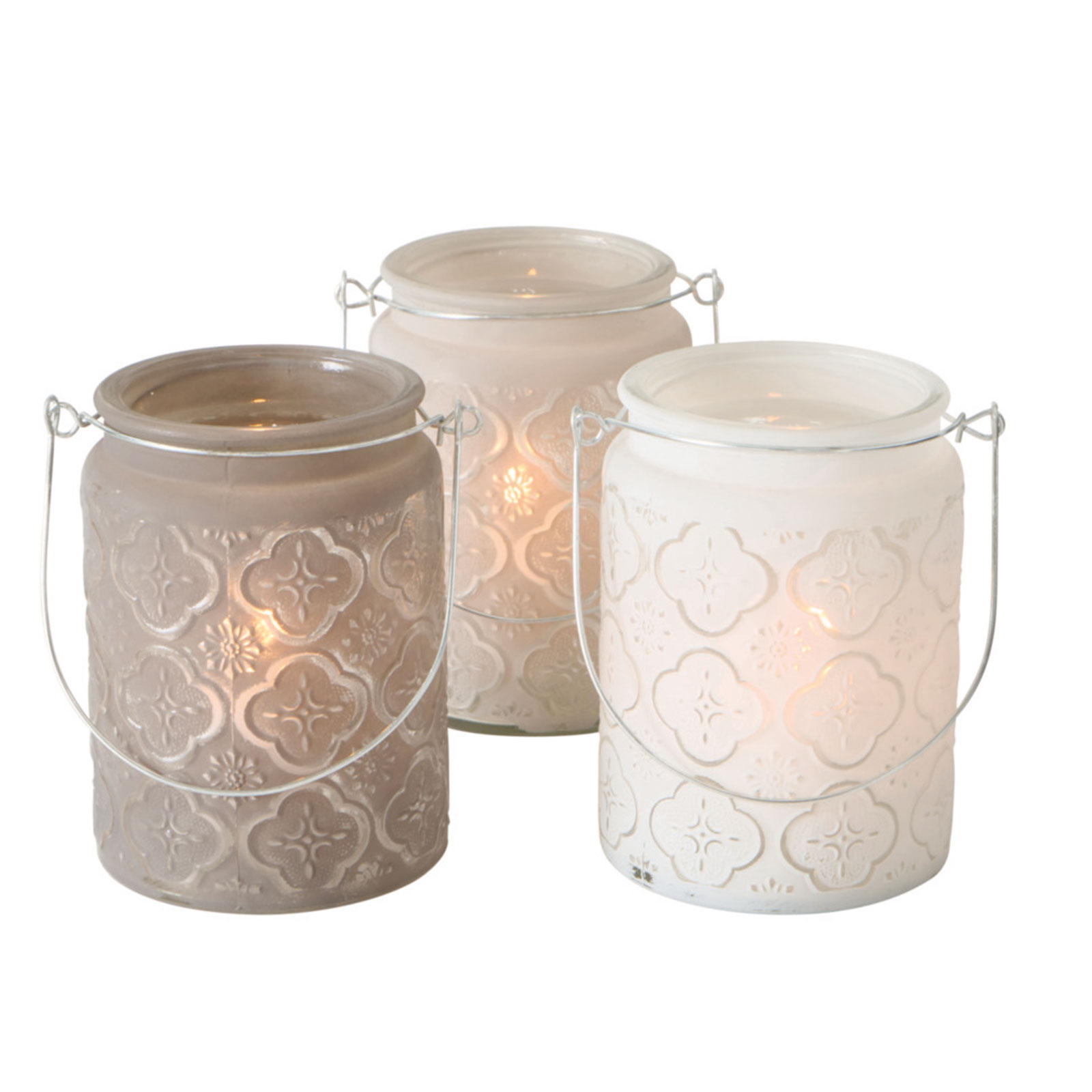 Windlicht - sortiert - Glas - 13 cm hoch