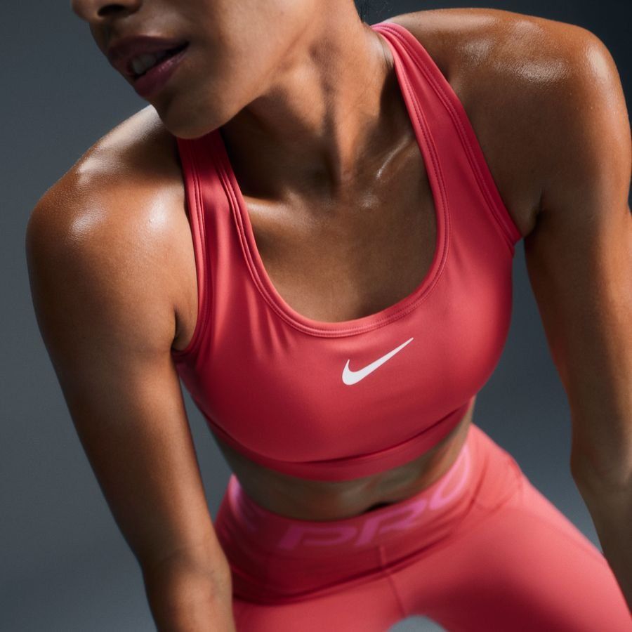 Nike Brassière Dri-FIT Swoosh - Rose/Blanc Femme