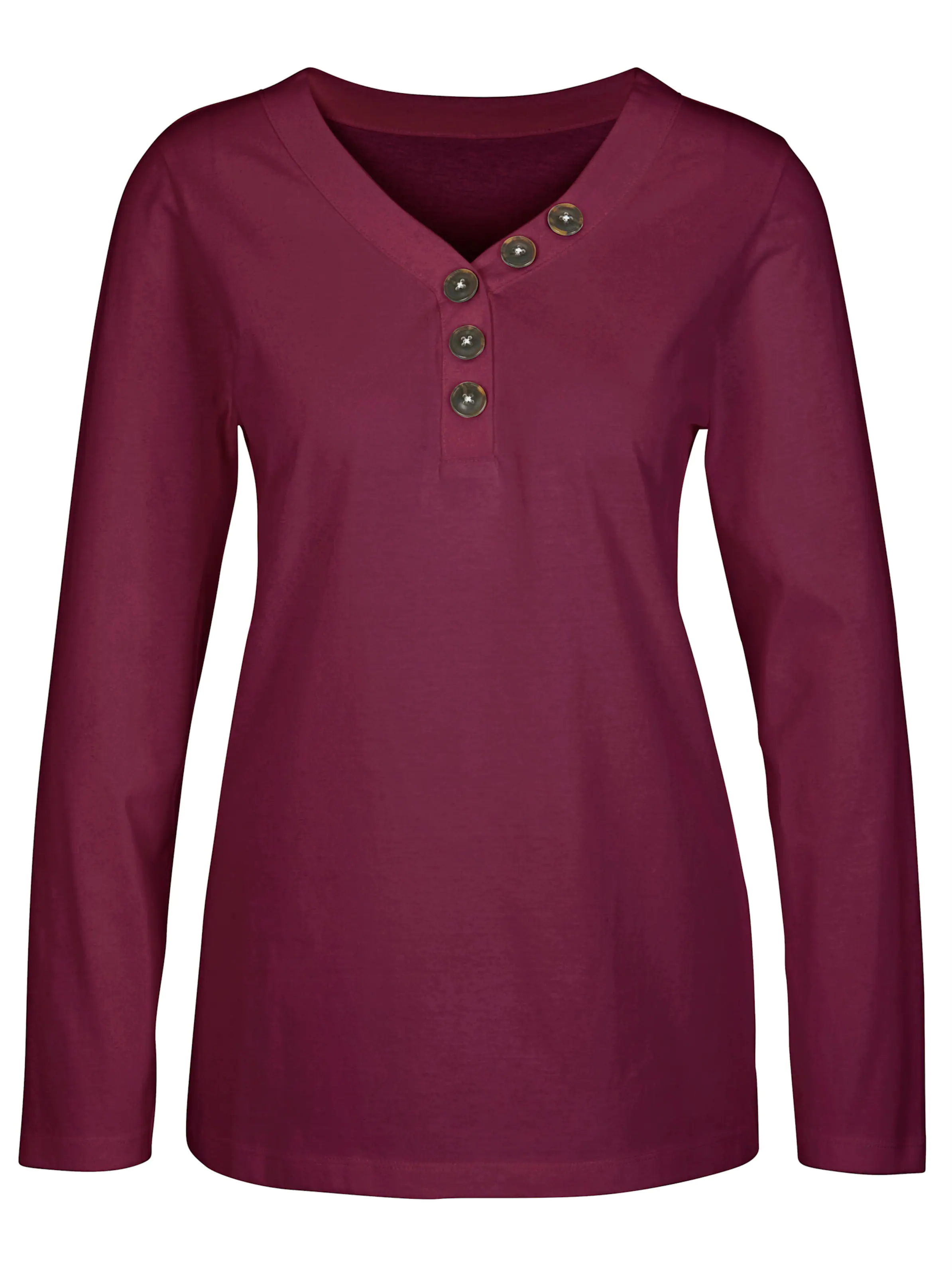 Langarmshirt in bordeaux