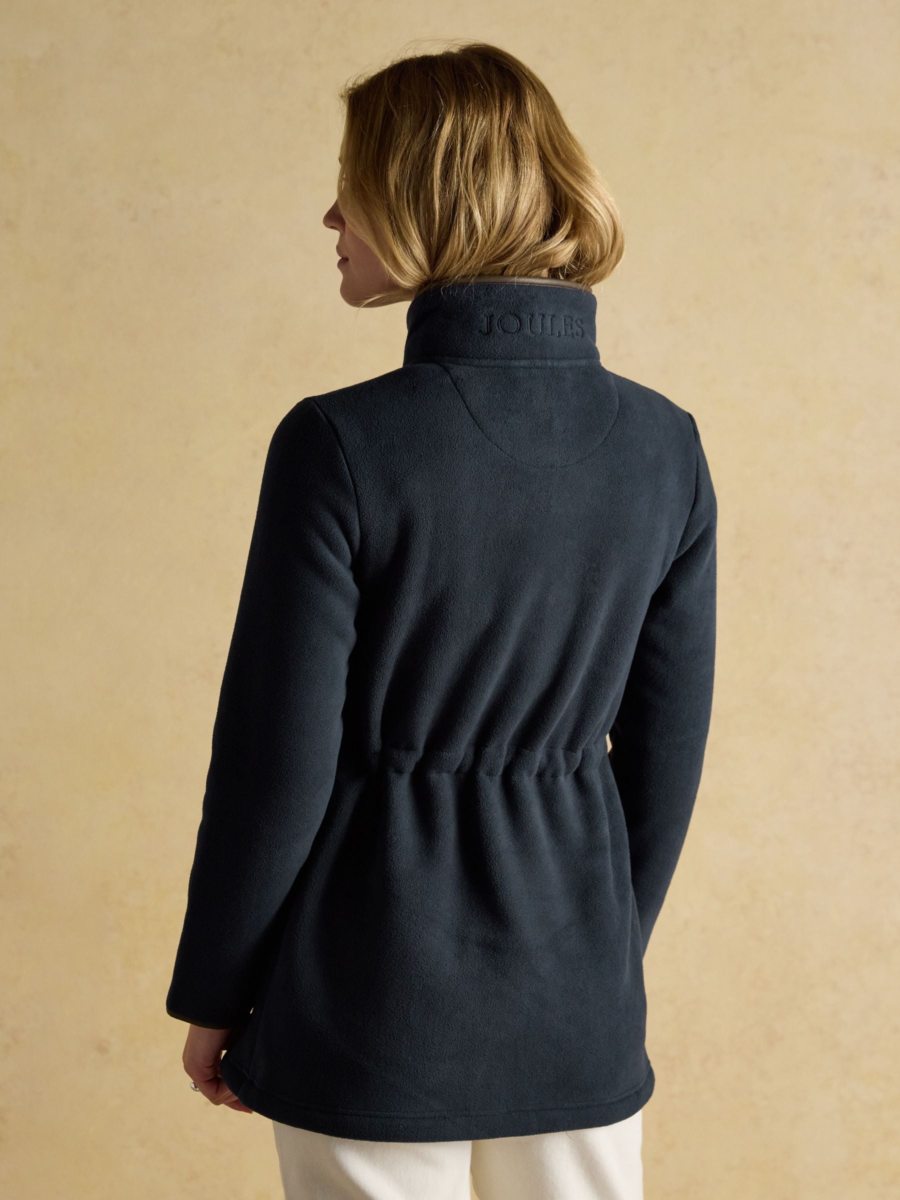 Marineblauw - Heritage fleece met doorlopende rits