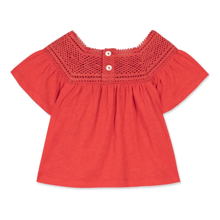 Tartine et Chocolat Blouse Col Ajouré | Rouge