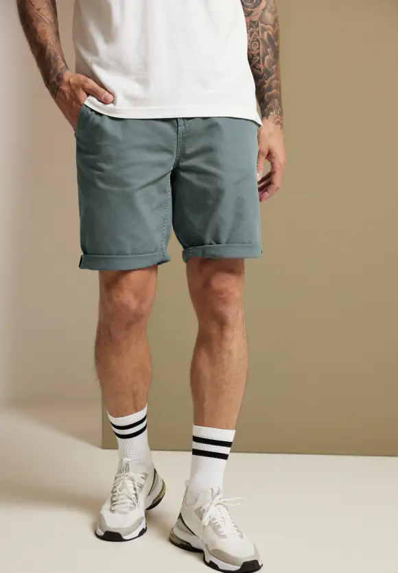 Regular Fit Chinoshorts - zinc blue