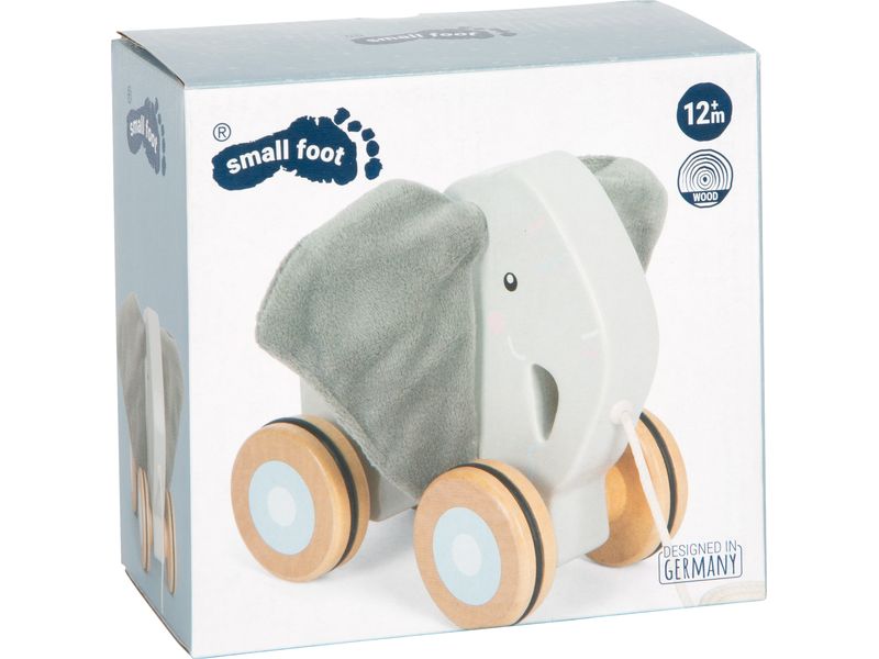 small foot Nachziehspielzeug Nachziehtier Elefant mit Knist Nachzieh-Elefant aus Holz mit knisternden Ohren