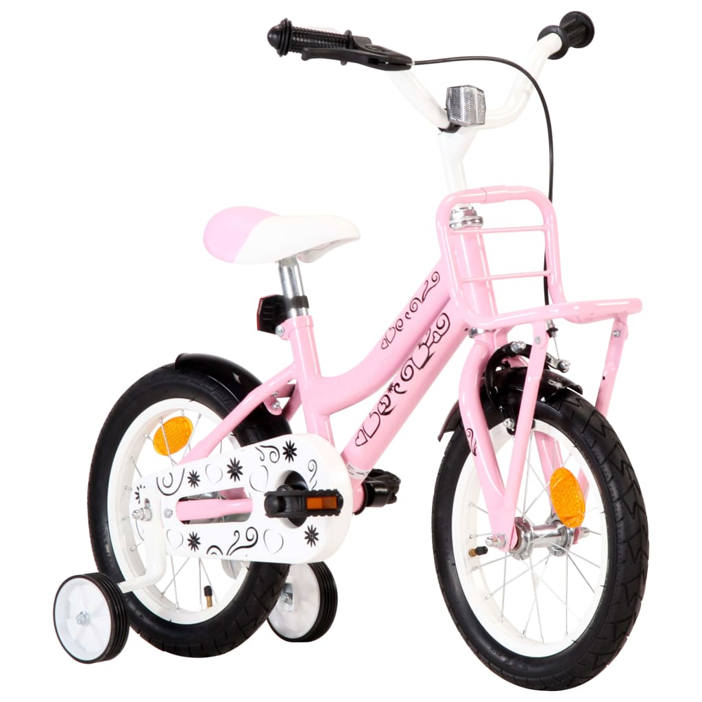 Bicicleta Vidaxl de 14 polegadas com bagageiro dianteiro