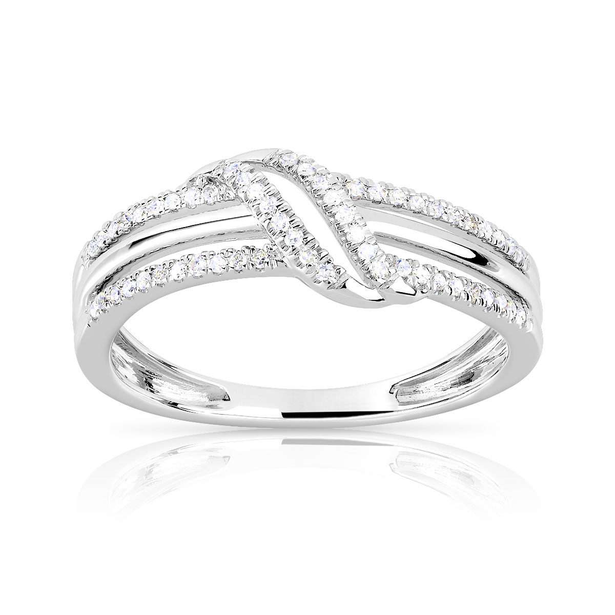 Bague or 375 blanc diamant