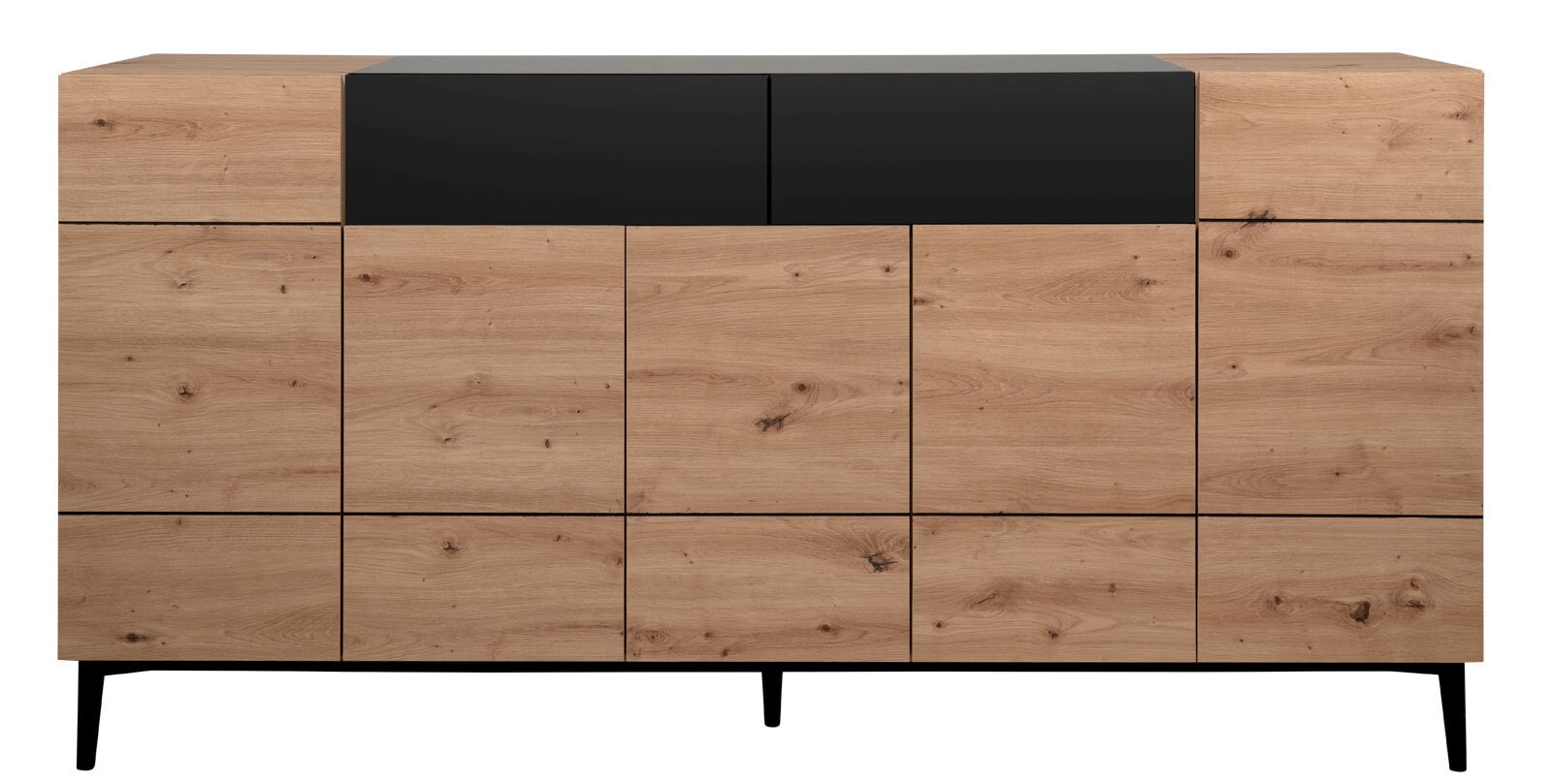 Sideboard NOLA 180 x 90 cm Artisan Oak-Dekor/schwarz