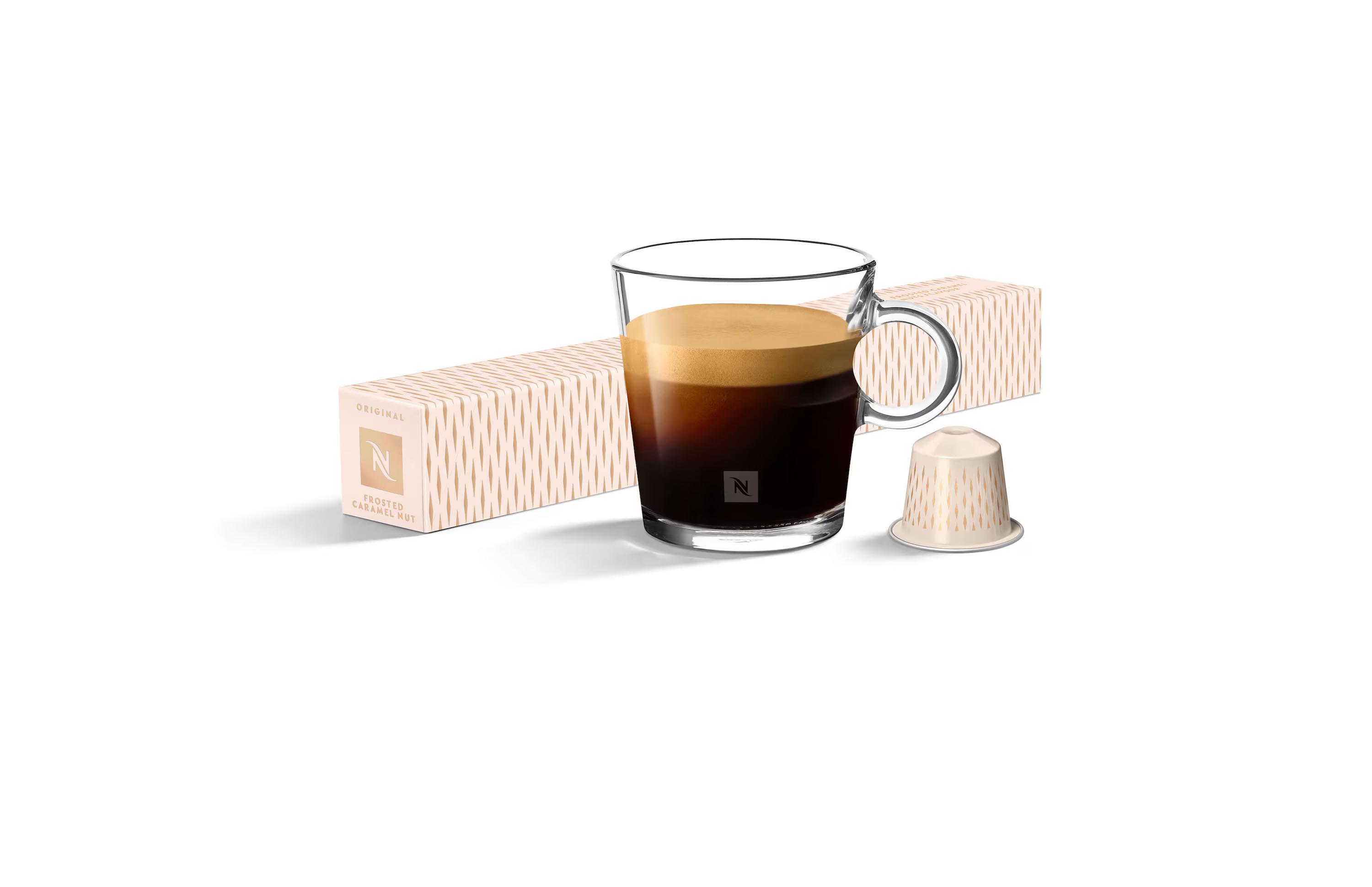 Cápsulas de café com caramelo e nozes glaceadas