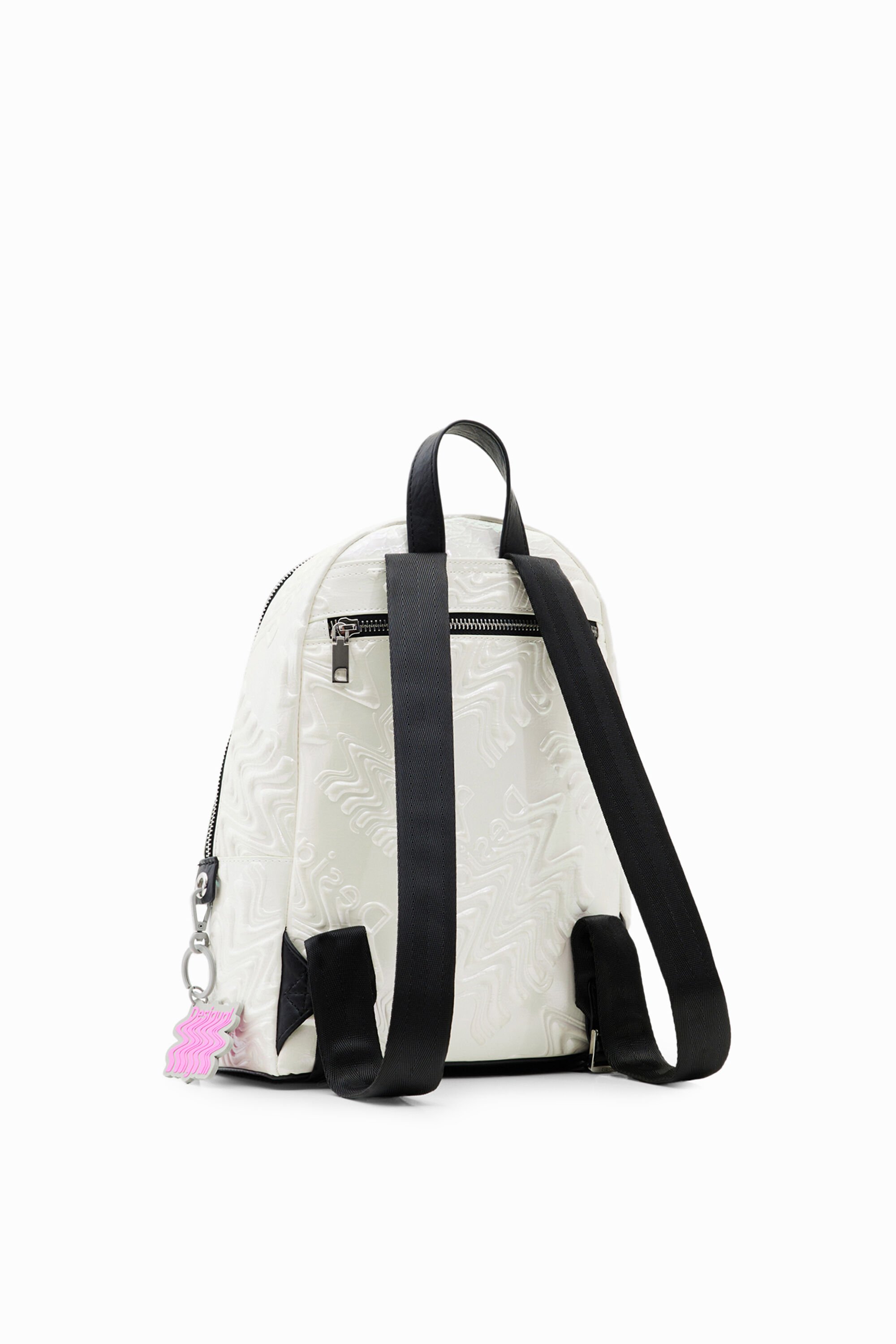 Petit sac à dos iridescent logos