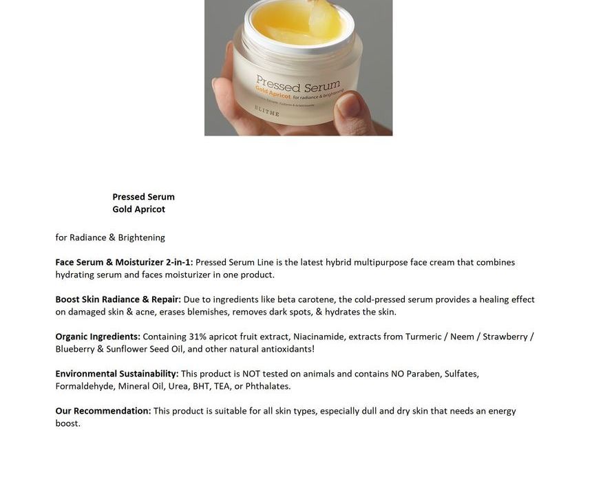 BLITHE - Geperste serum #Gold Apricot 50ml