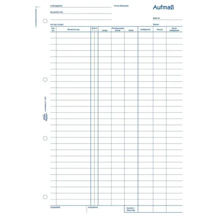 Avery Zweckform 1318 Aufmaß, A4, 100 Blatt