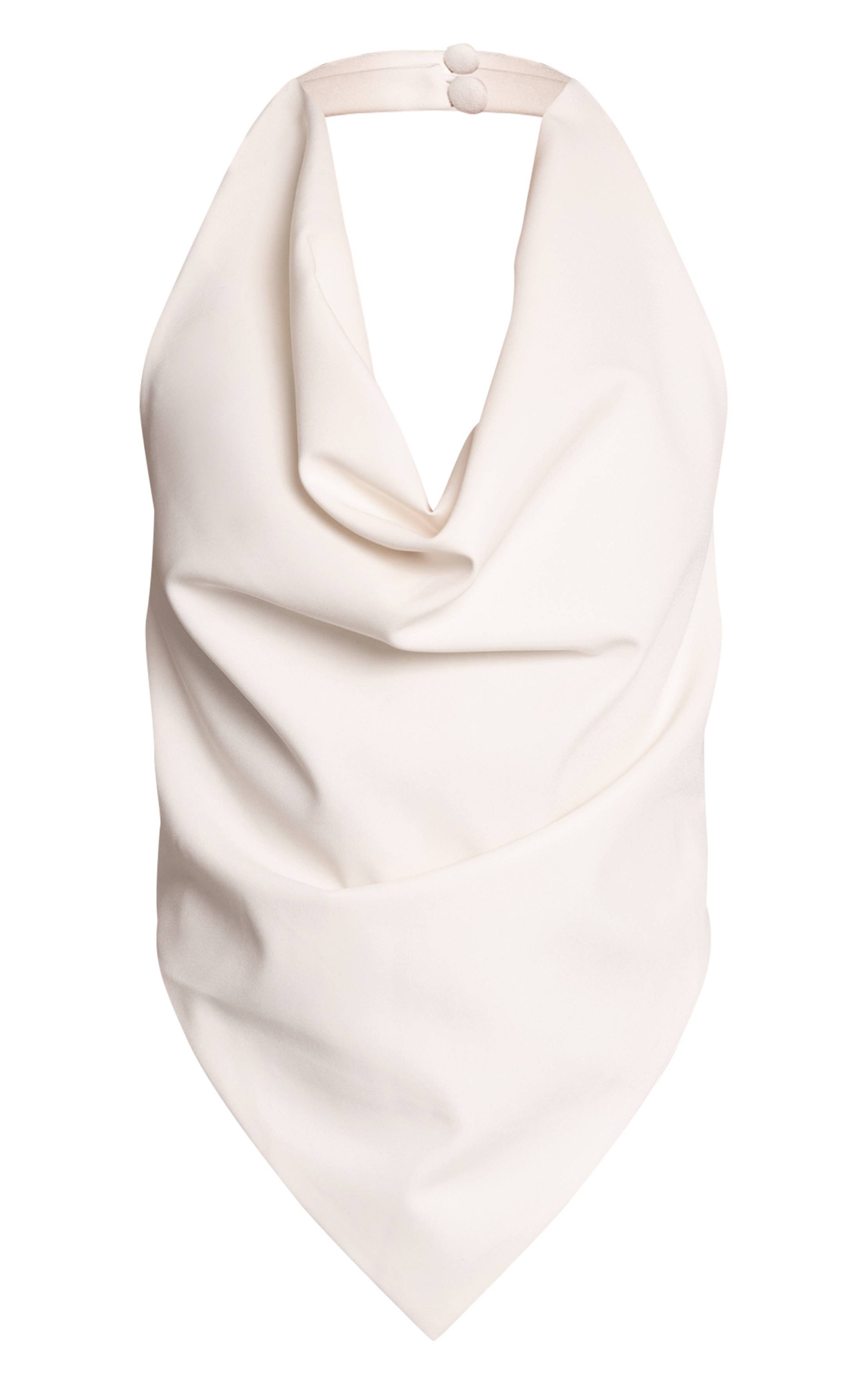 Crème Haut Long Tissé À Col Bénitier Et Encolure Dos-nu