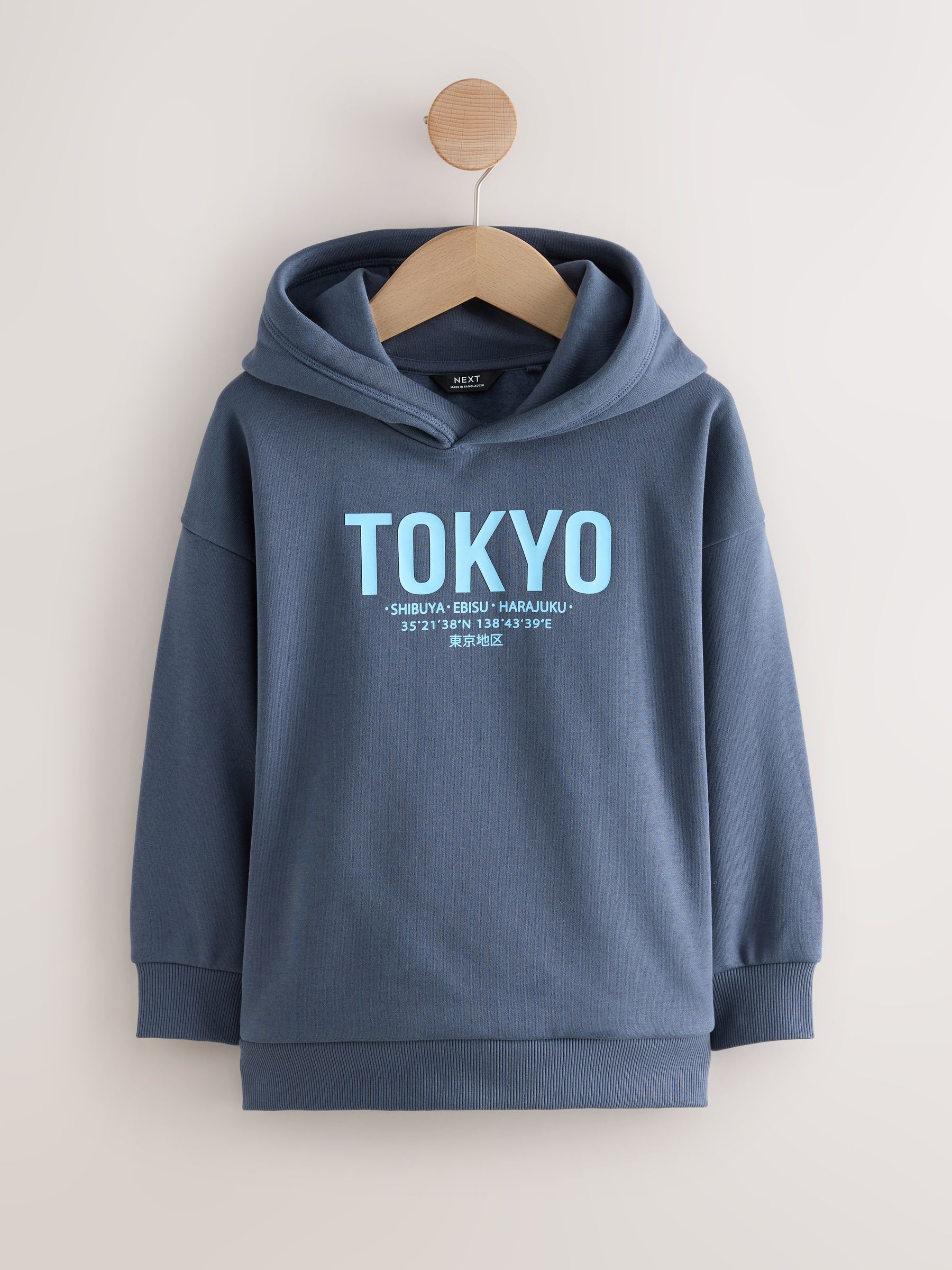 Blauw Tokyo - Grafische print hoodie voor oudere jongens (3-16jaar)