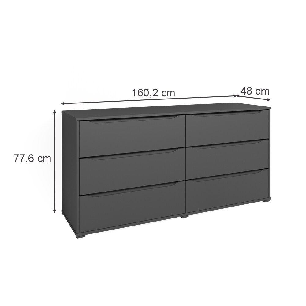 Vicco Kommode Sideboard Mehrzweckschrank Ruben Anthrazit Schublade 160 cm Ablage