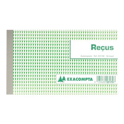 Exacompta - Manifold Carnet de reçus - 50 dupli - 11 x 18 cm