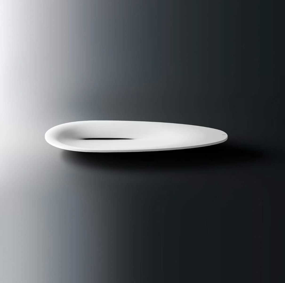 Clou First waskom solid surface 84x38cm wit mat