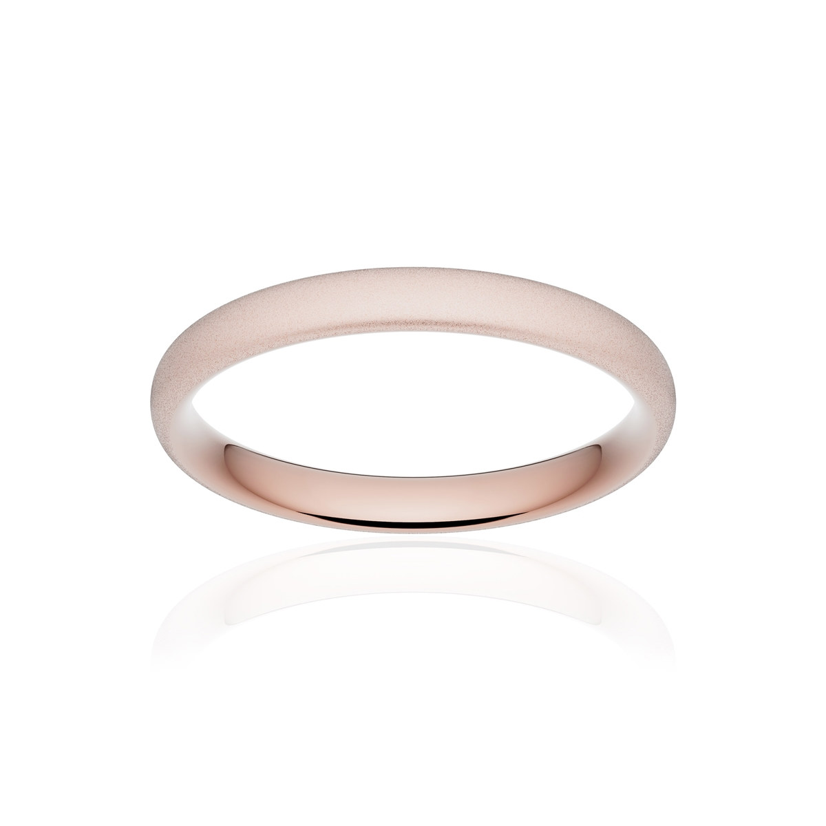 Alliance or 750 rose sablé ruban confort 3mm