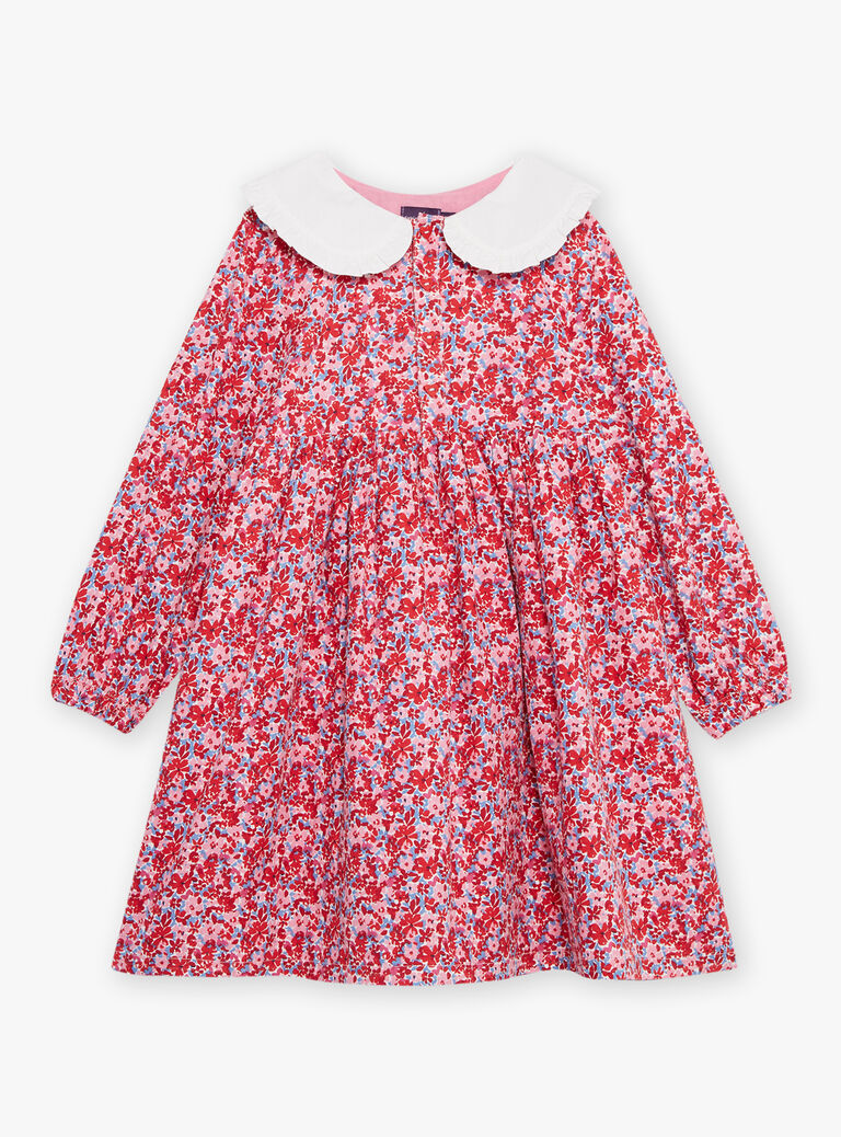 Robe rose, rouge et lilas à imprimé fleuri