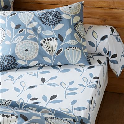 Linge de lit motif fleurs stylisées - BECQUET CRÉATION