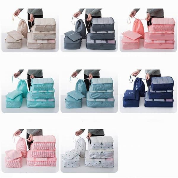 Sett med organiseringsposer, 6 deler - Beige