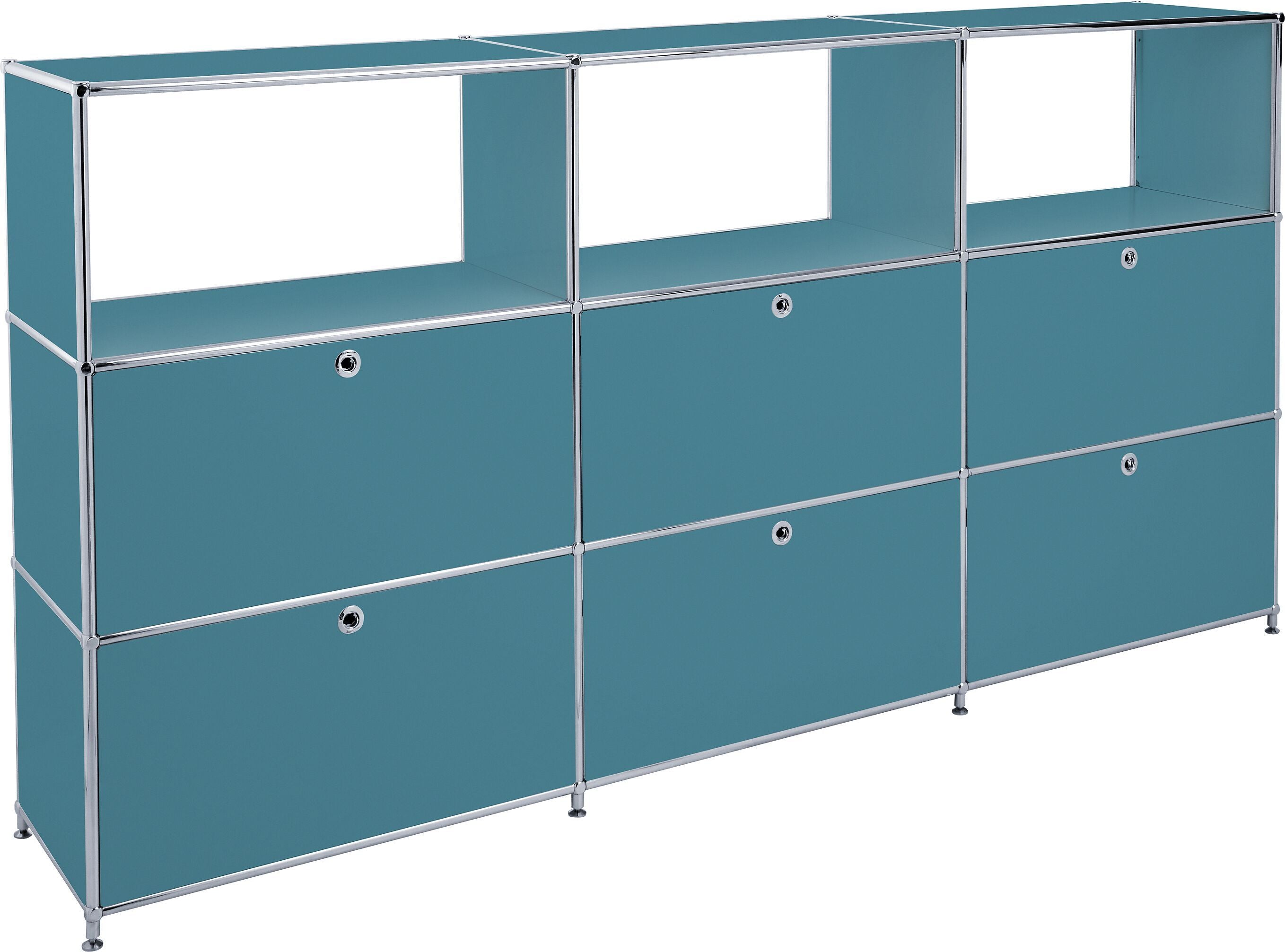 FLEXCUBE Highboard - Petrol / B: 227.0 cm x T: 40.0 cm x H: 118.0 cm