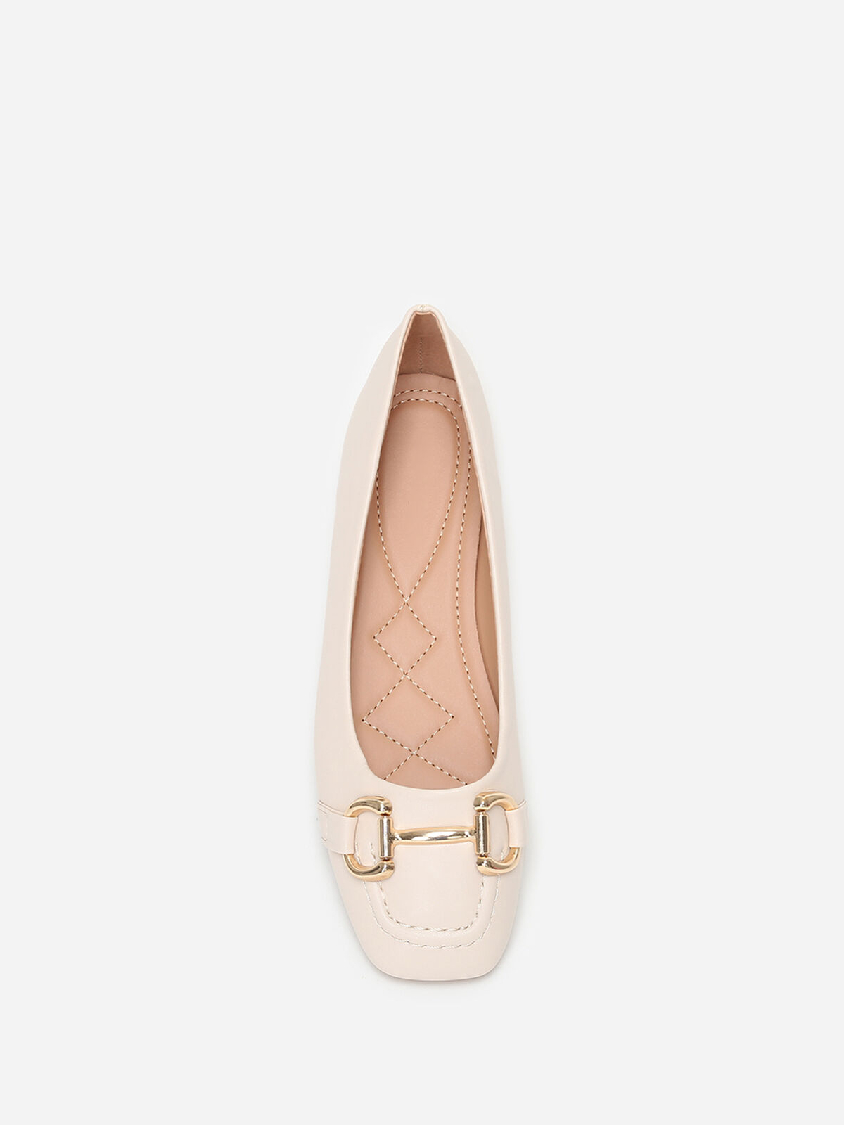 Ballerines à bout carré et mors- Beige