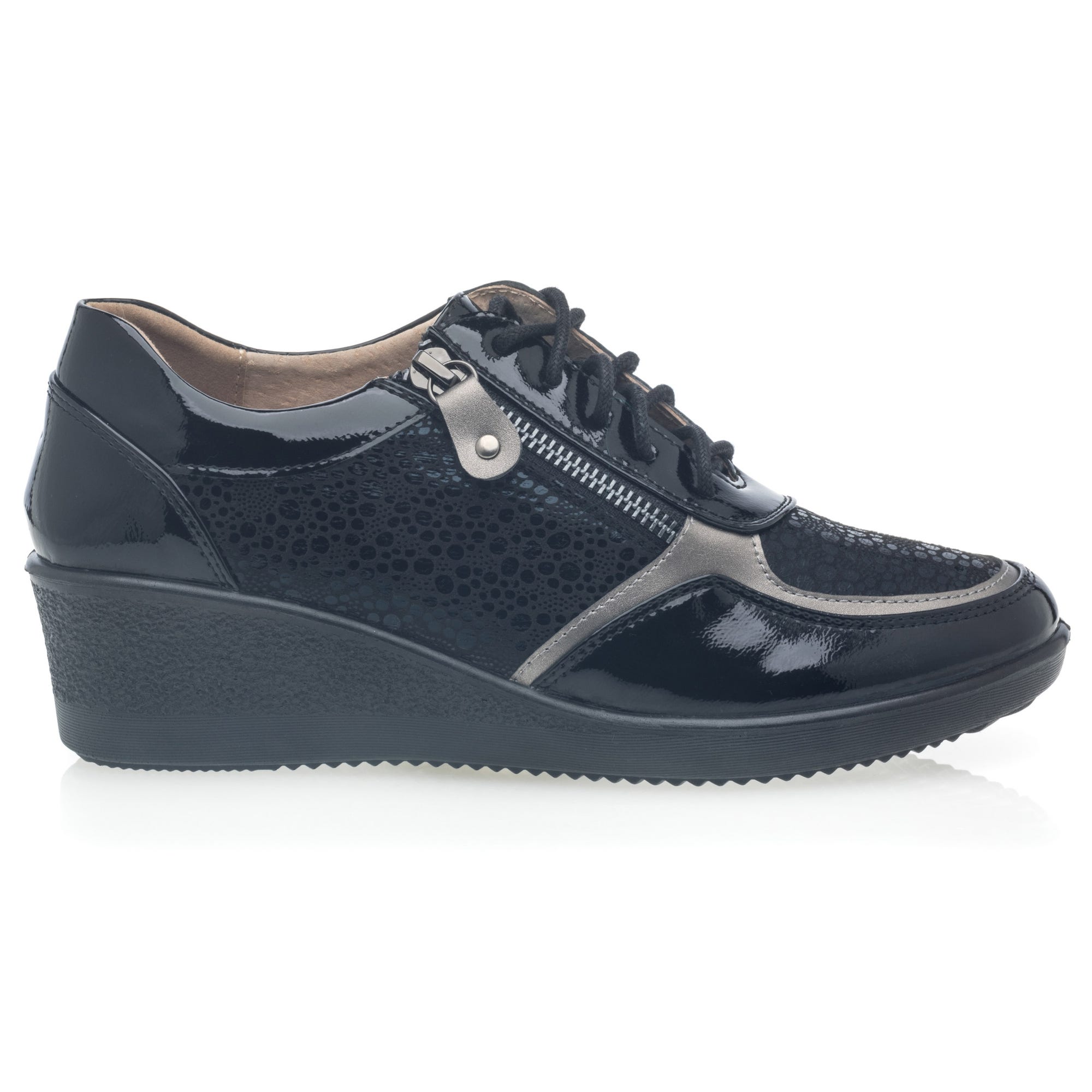 Derbies pieds sensibles Femme noir vernis