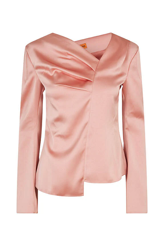 Stine Goya  Assymetrical langærmet top - Rose Tan