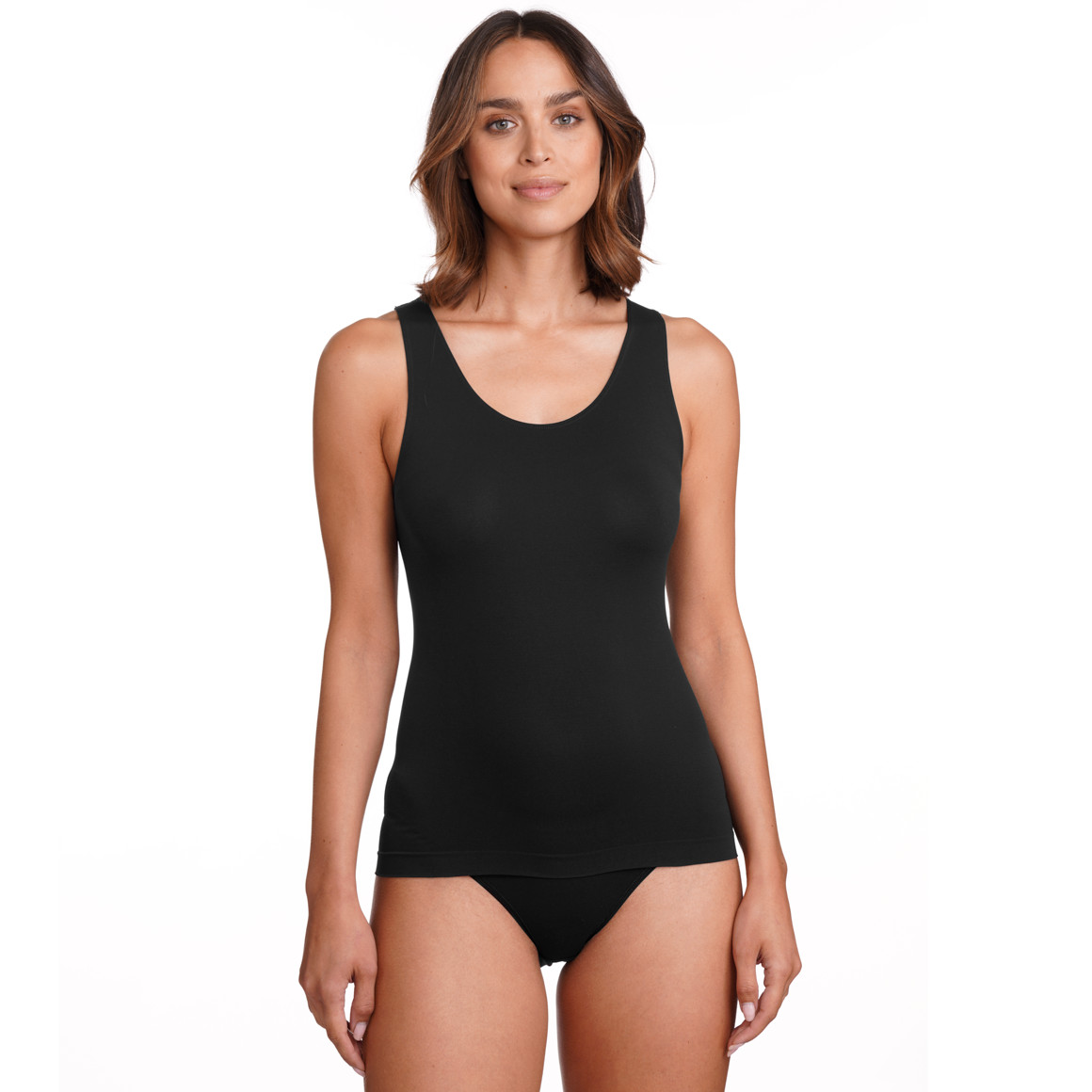 Gina Benotti Damen Seamless-Unterhemd aus Mikrofaser schwarz